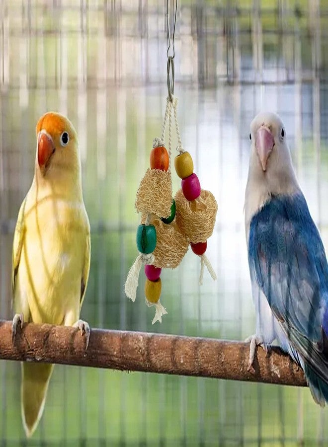 JAINSONS PET PRODUCTS ألعاب طيور من جاينسونز لمنتجات الحيوانات الأليفة، 3 قطع من ألعاب التأرجح الخشبية الطبيعية للطيور، لعبة مضغ مع حامل تأرجح للطيور المتوسطة الحجم، عبوة من 3 قطع - Image 4